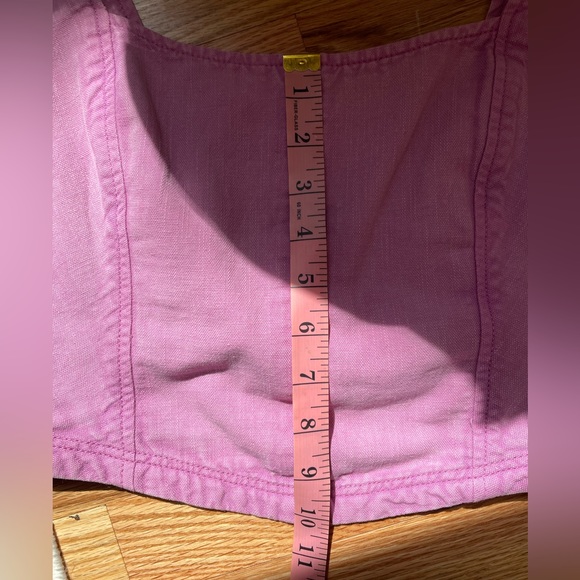 Pilcro Corset Tank Anthropologie Smocked Cropped Lilac Sleeveless Top, M, NWT - Picture 12 of 14